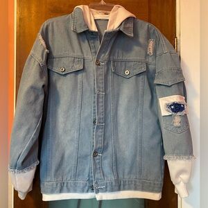 Killua Hunter x Hunter by Dabub-art Yoshihiro Togashi Denim Jacket White Hoodie